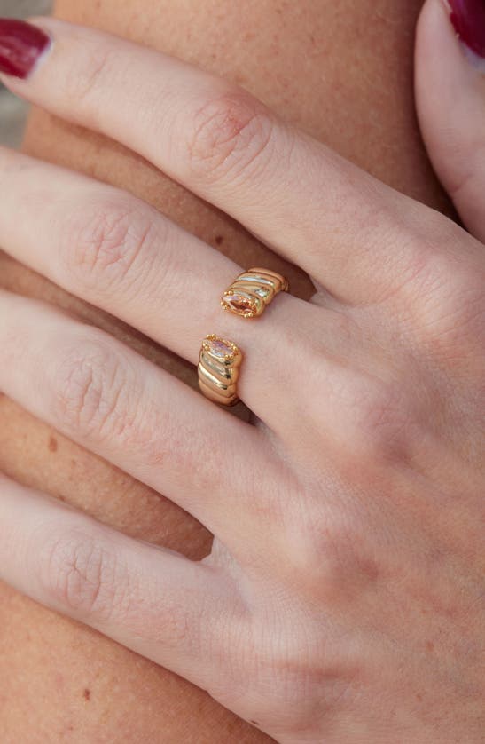 Savvy Cie Jewels Open Ring In Yellow