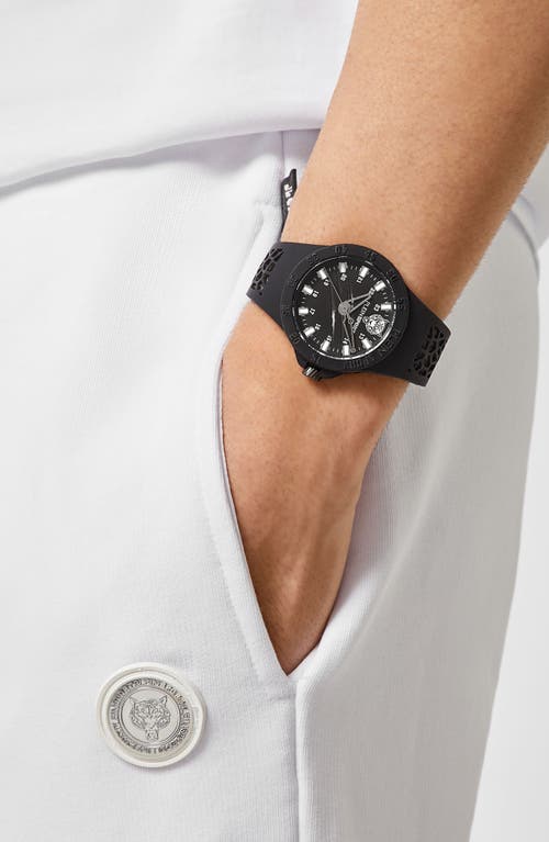 Philipp Plein Sport Three-hand Quartz Silicone Strap Watch, 40mm In Ip Black