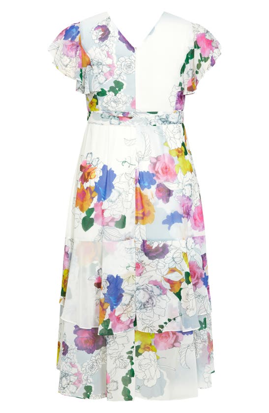 Shop City Chic Margot Belted Chiffon Maxi Dress In Bright Romance Floral