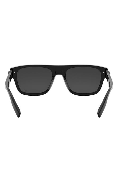 Shop Dior Cd Icon S3i 55mm Square Sunglasses In Shiny Black/smoke