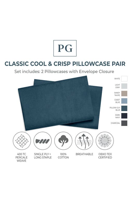 Pillow Guy Cool & Crisp Pillow Case Set In Pg Blue