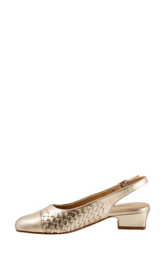 Shop Trotters Dea Woven Slingback Pump In Champagne