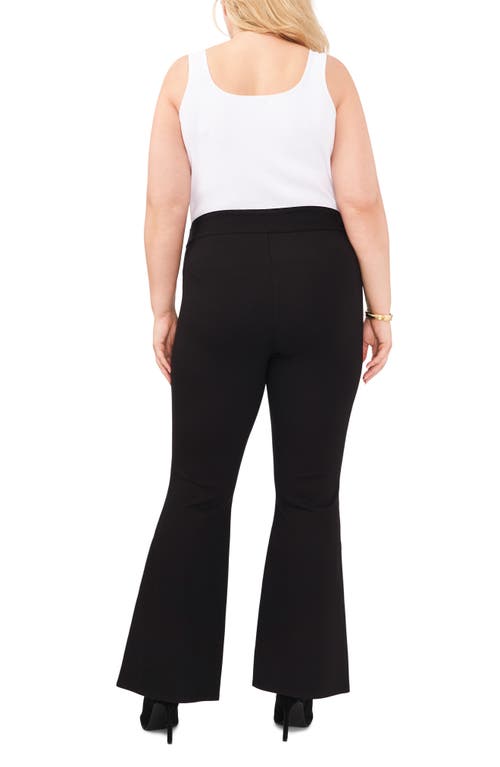 Vince Camuto High Waist Ponte Flare Leg Pants In Rich Black
