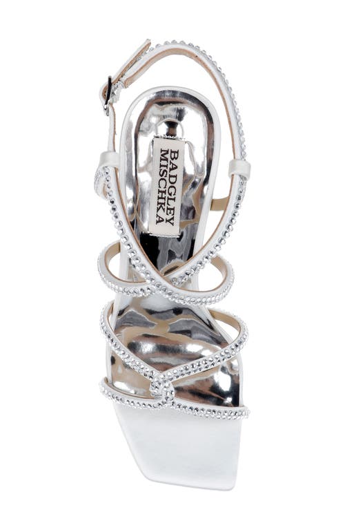 Shop Badgley Mischka Collection Brooke Ankle Strap Sandal In White Satin