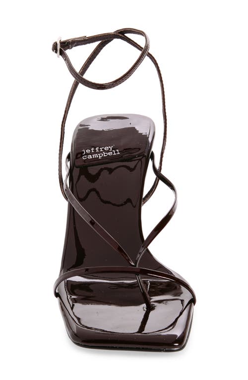 Jeffrey Campbell Fluxx Sandal In Brown Patent
