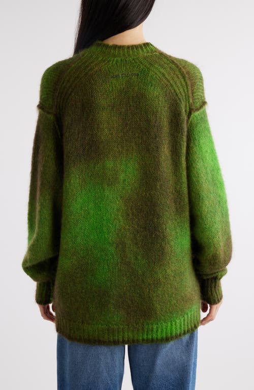 Shop Acne Studios Kark V-neck Oversize Cardigan In Bright Green