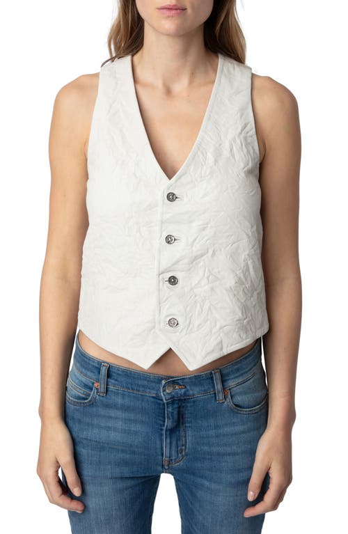 Zadig & Voltaire Emilie Froissé Leather Vest at Nordstrom, Us