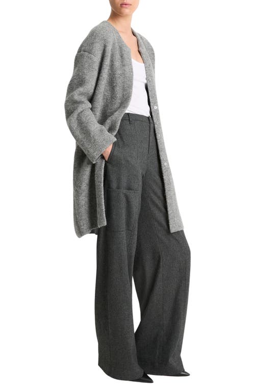 Shop Vince Textured Long Cardigan In Medium  Grey