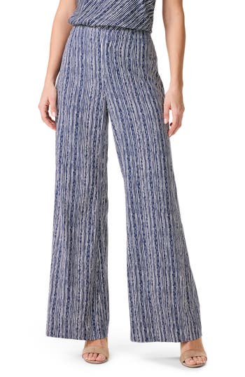 Nic + Zoe Nic+zoe Spring Rain Stripe Wide Leg Pants In Multi