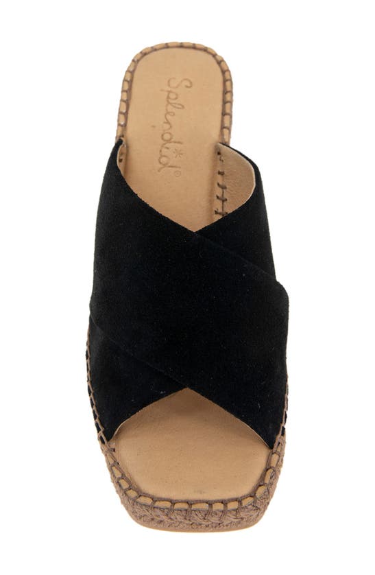 Shop Splendid Britt Espadrille Platform Wedge Slide Sandal In Black