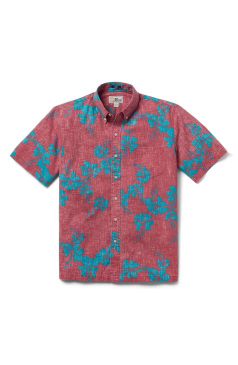 Men's Cincinnati Reds Reyn Spooner Red Aloha Button-Down Shirt