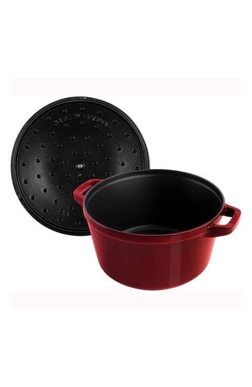 Staub 4-piece Stackable Enameled Cast Iron Cookware Set In Grenadine