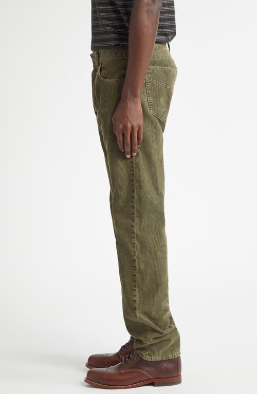 Shop Double Rl Buck Cotton Corduroy 5-pocket Pants In Olive