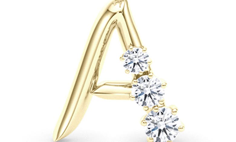 Hautecarat Graduated Lab-created Diamond Initial Letter Pendant Necklace In A - 18k Yellow Gold