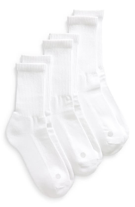 Shop Zella 3-pack Crew Socks In White