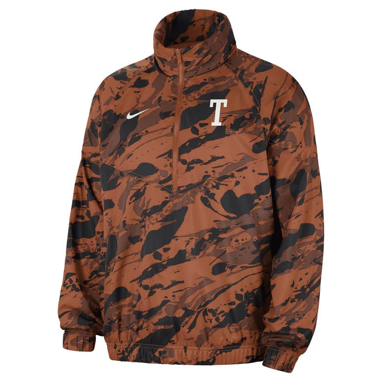 Shop Nike Texas Orange Texas Longhorns Anorak Half-zip Jacket In Burnt Orange
