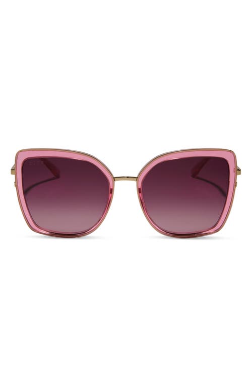 DIFF DIFF CLARISSE 57MM GRADIENT SQUARE SUNGLASSES 