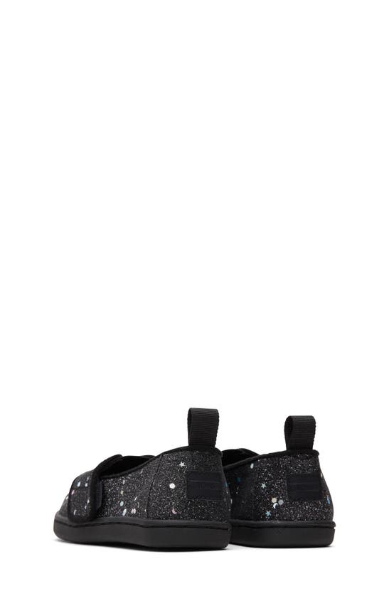 Shop Toms Kids' Glitter Alpargata Slip-on Sneaker In Black