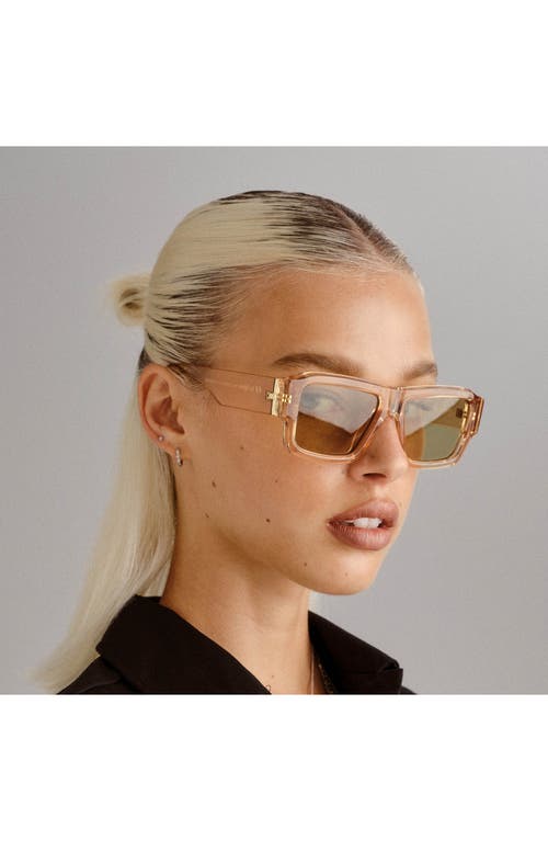 Le Specs Polygraph 55mm Rectangular Sunglasses In Sand