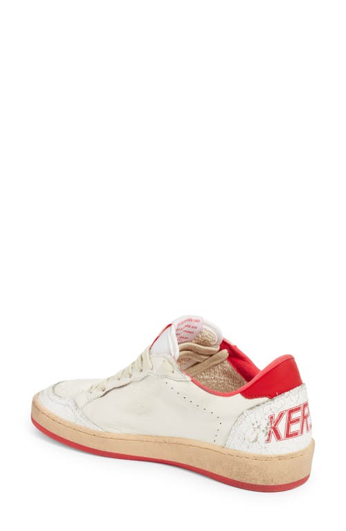 Golden Goose Logo Casual Sneakers In White/strawberry Red