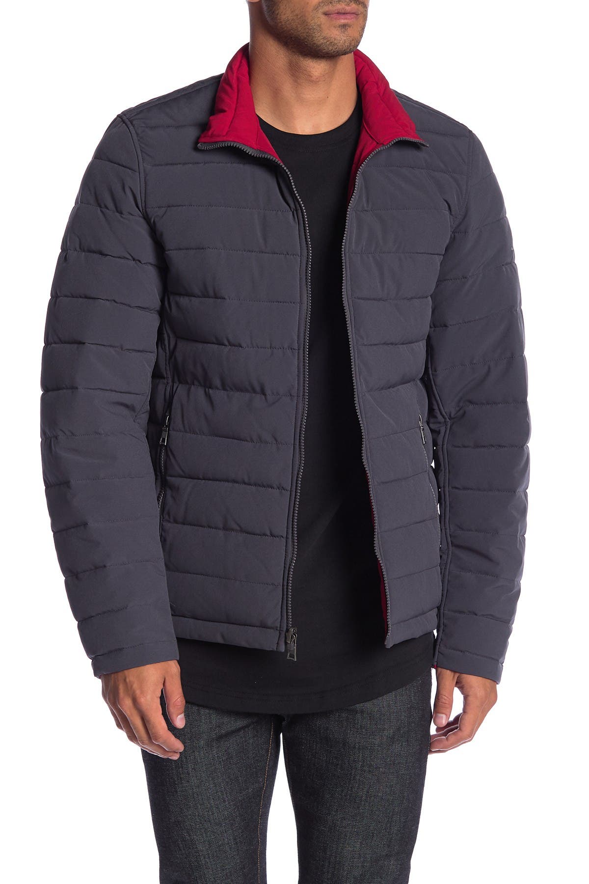 nautica men's stretch reversible midweight jacket