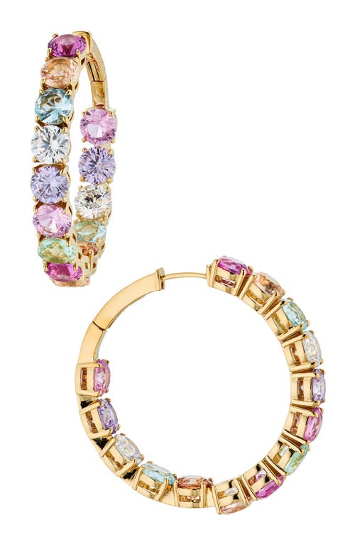 Nadri Candy Cubic Zirconia Inside Out Hoop Earrings in Gold at Nordstrom