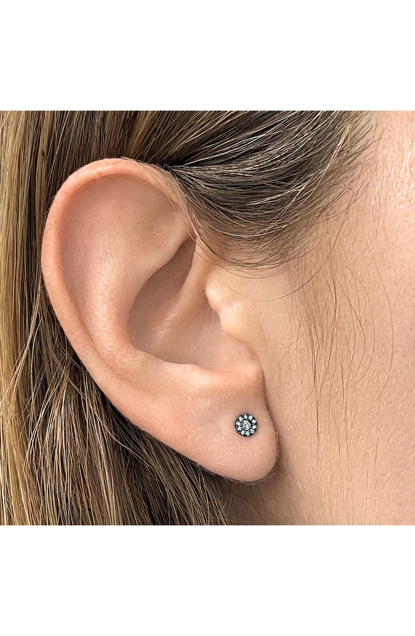 Adornia Fine Diamond Halo Stud Earrings In Silver