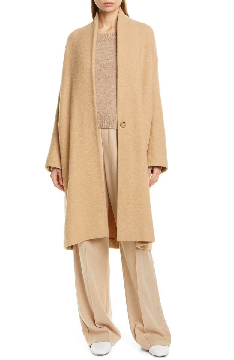 Vince Collarless Stretch Wool Coat | Nordstrom