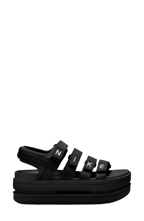 Shop Nike Icon Classic Platform Sandal In Black/white/black