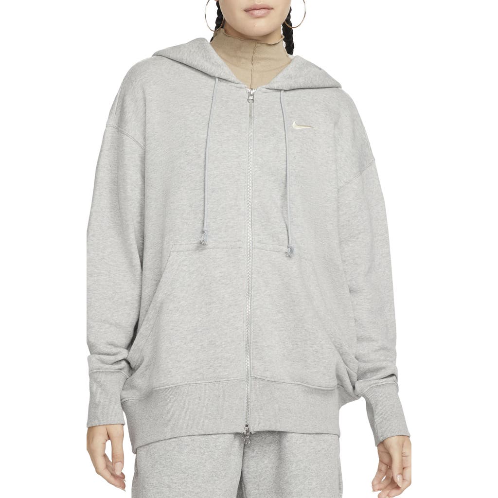 Nike Sportswear Phoenix Fleece Full Zip Hoodie In Gray