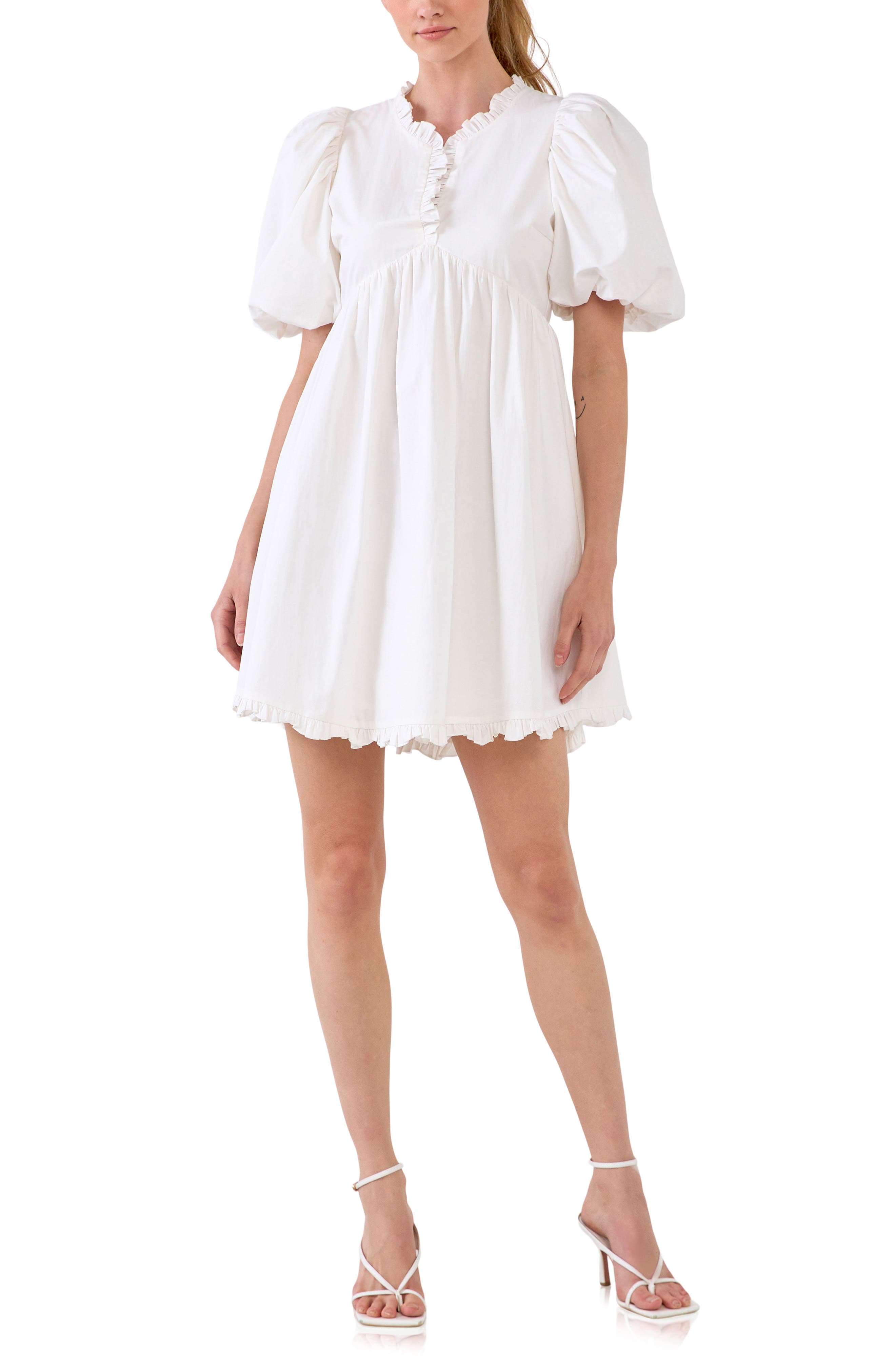 white ruffle sundress
