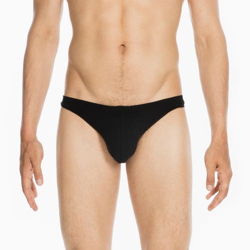 Hom Fredy Slim-fit Stretch-jersey Thong In Black