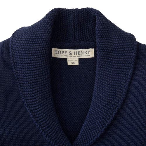 Hope & Henry Girls' Tunic Cardigan With Shawl Collar, Kids In Blue