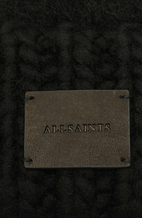 Allsaints Yarn Mix Knit Beanie In Black
