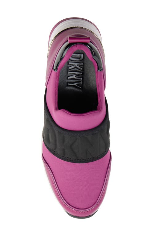 Shop Dkny Kamryn Wedge Sneaker In Berry/black