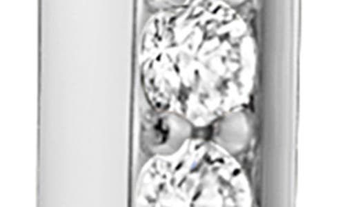 Lagos Caviar Spark Linear Diamond Hoop Earrings In Silver