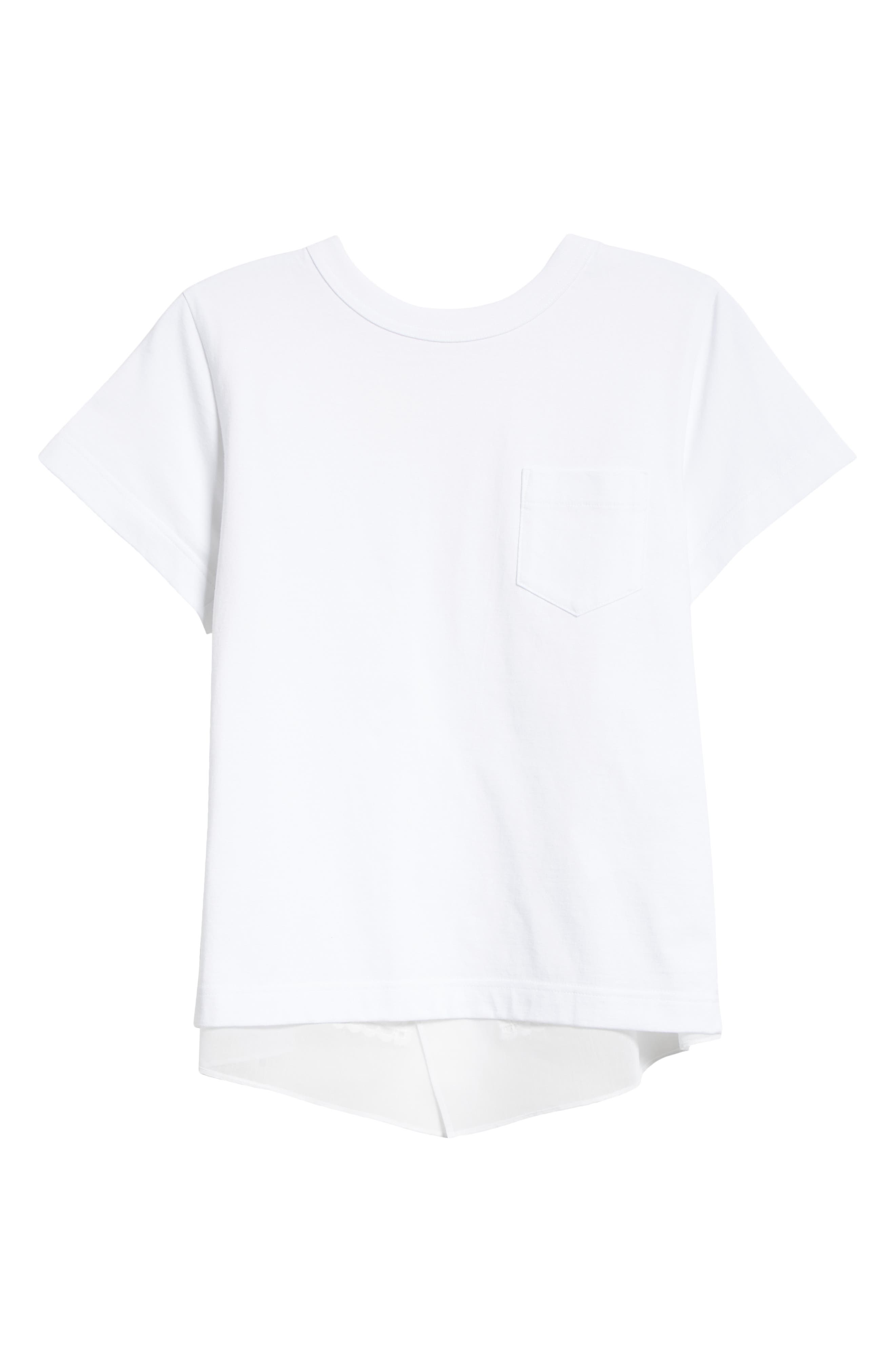 Sacai Bandana Lace Back T-Shirt in White at Nordstrom, Size 1