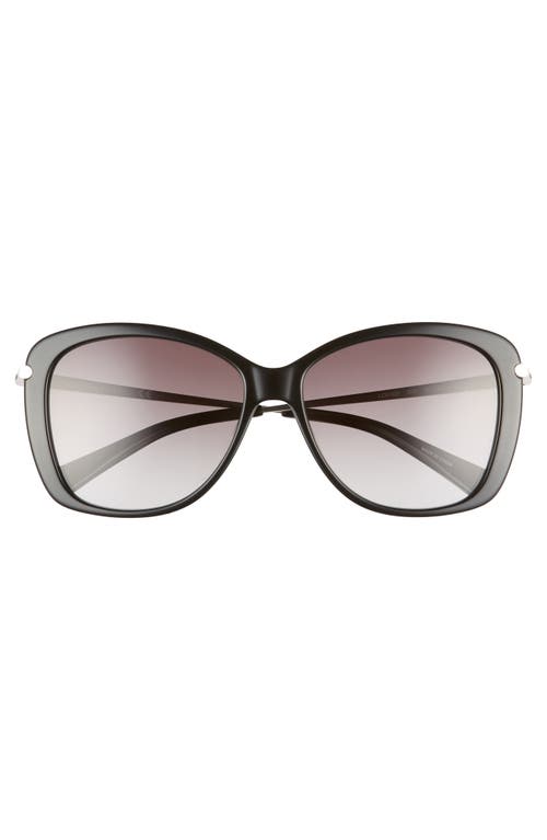 Longchamp 56mm Gradient Lens Butterfly Sunglasses In Ebony/black