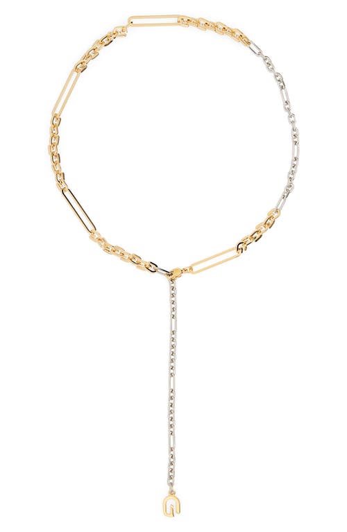 Mixed Link Chain Y-Necklace in 711- Golden/Silvery