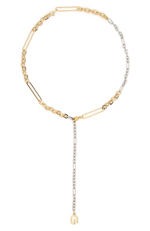 Shop Givenchy Mixed Link Chain Y-necklace In 711- Golden/silvery