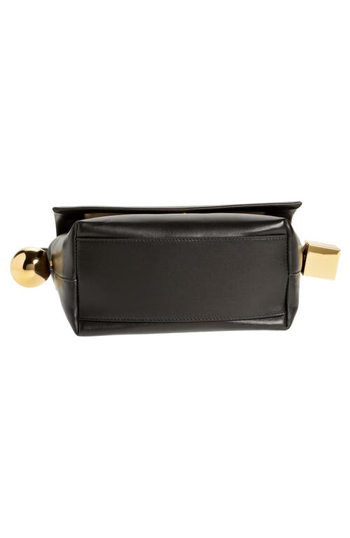 Jacquemus Le Rond Carre Leather Shoulder Bag In Black