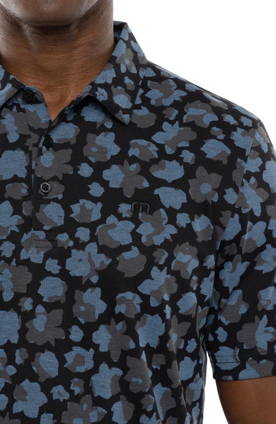 Travismathew By The Wharf Floral Print Polo In Black