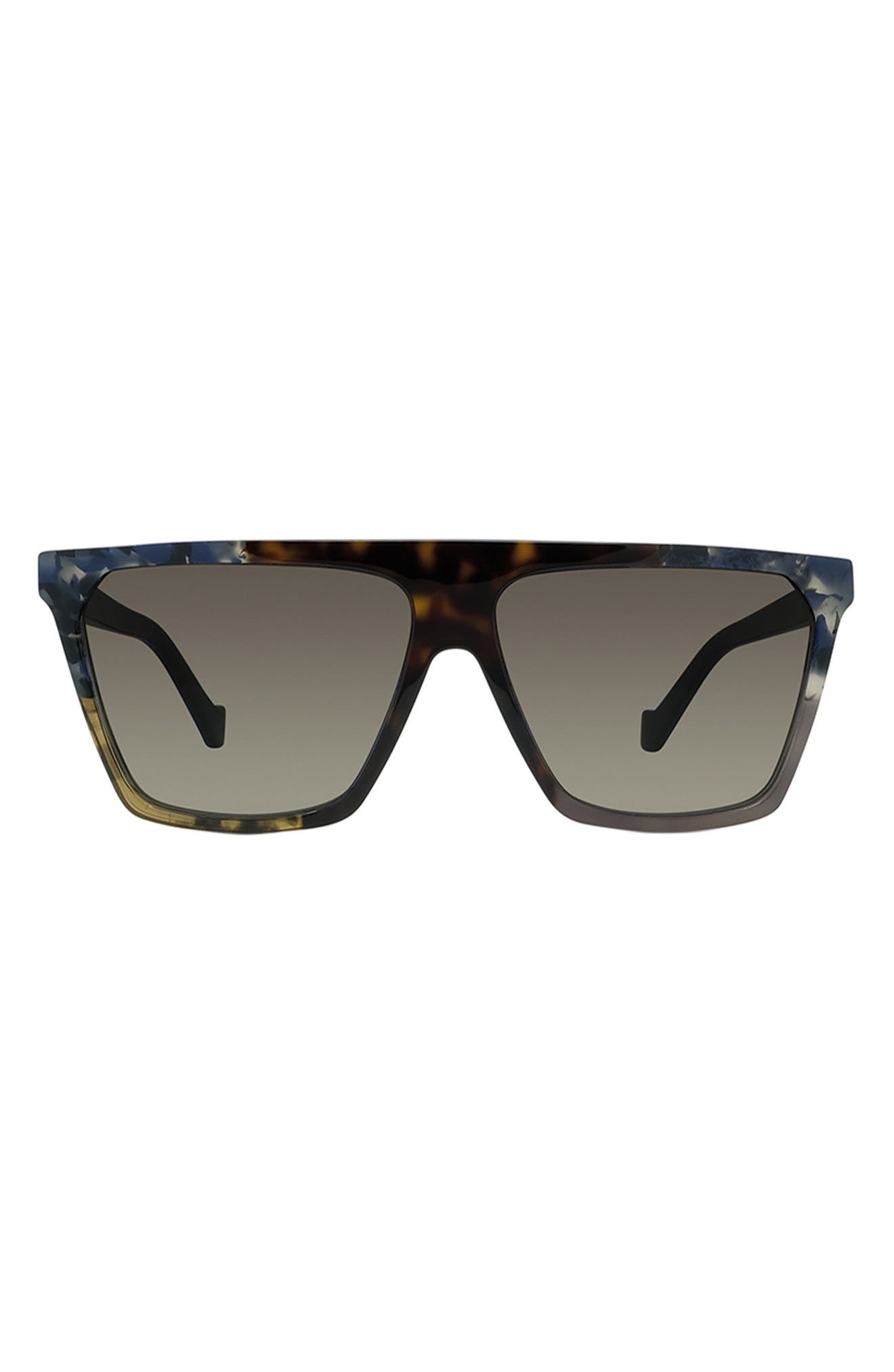 Loewe 60mm Flat Top Sunglasses in Dark Havana/Dark Brown at Nordstrom