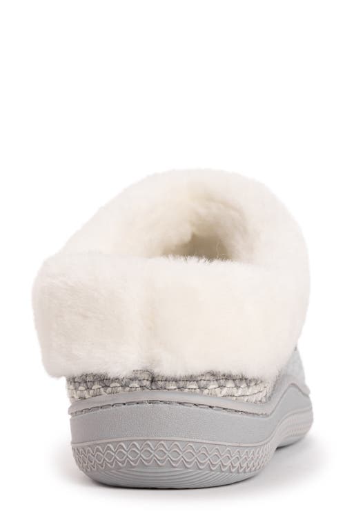 Muk Luks Neira Faux Shearling Slipper In Grey Heather Faux Boiled Wool