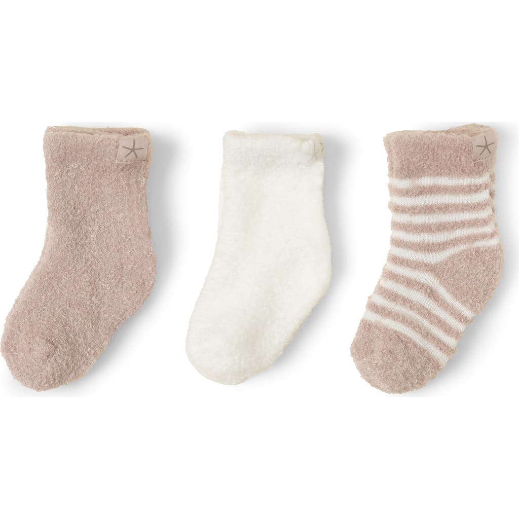 Barefoot Dreams Cozychic® Lite Assorted 3-pack Socks In Faded Rose/pearl