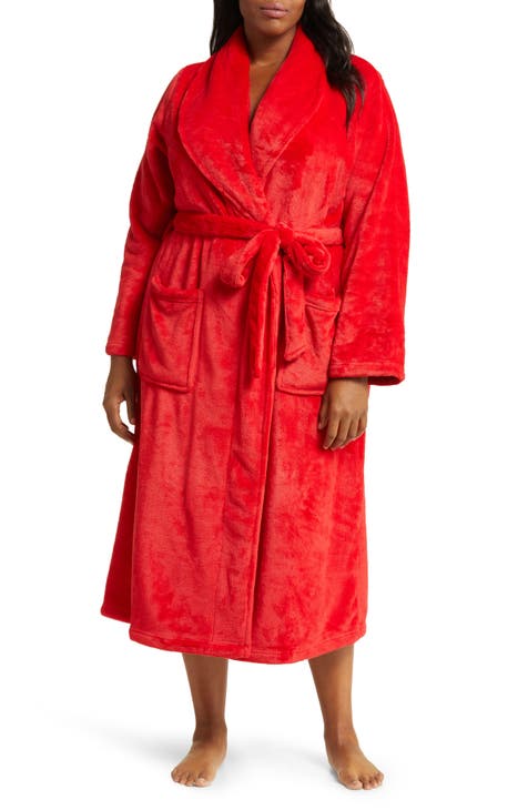 Plus Size 3/4 Sleeve Satin Robe, Robe, Lingerie