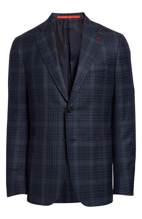 ISAIA Capri Check Wool Sport Coat in Bright Blue 