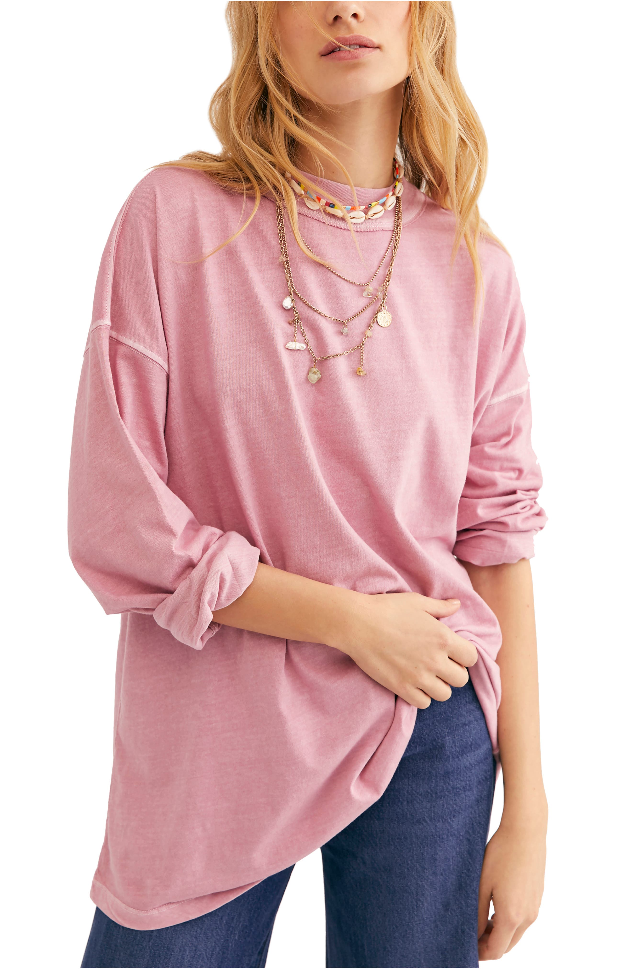 light pink tunic sweater