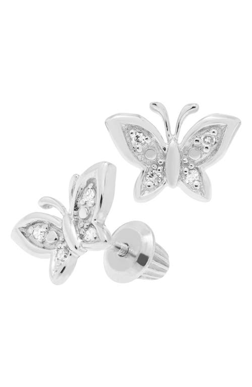 Mignonette Sterling Silver & Diamond Butterfly Stud Earrings at Nordstrom