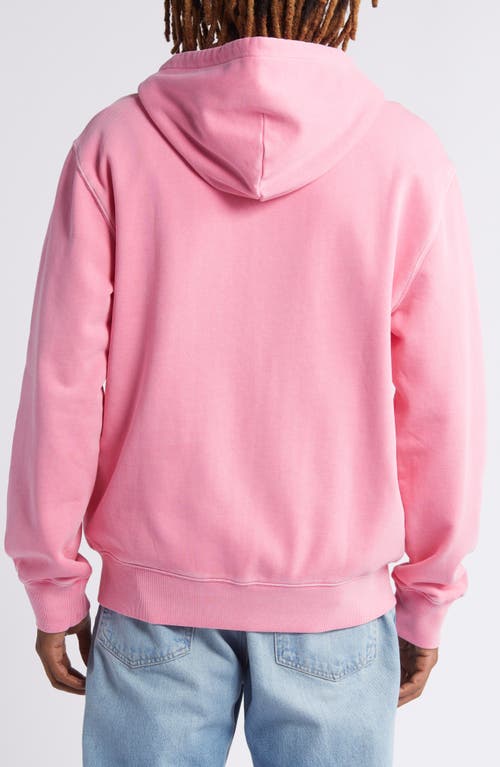 Shop Carhartt Work In Progress Duster Script Zip Hoodie In Charm Pink Garment Dyed